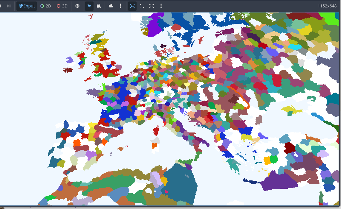 Early rendering attempt showing incorrect color mapping or shader artifacts